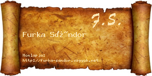 Furka Sándor névjegykártya