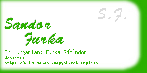 sandor furka business card